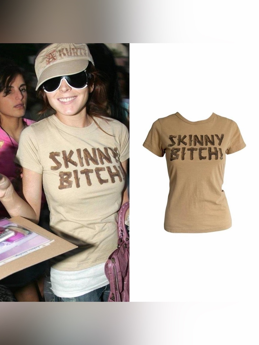 “Skinny B*tch!” T-shirt As Seen On Lindsay Lohan